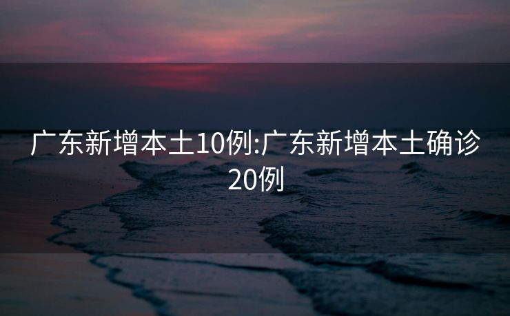 广东新增本土10例:广东新增本土确诊20例
