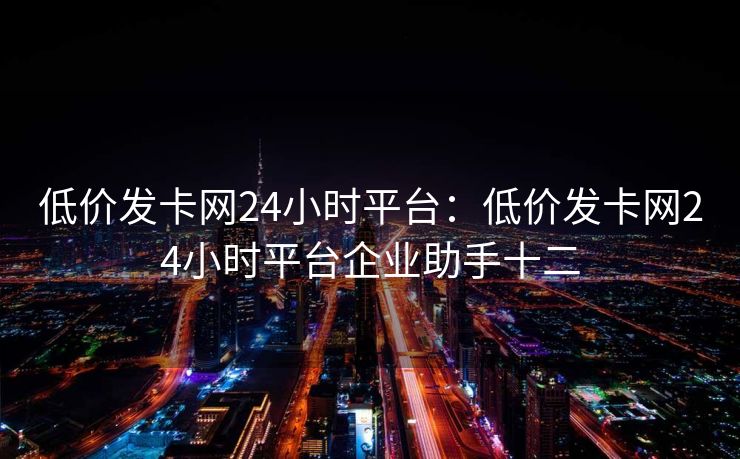 低价发卡网24小时平台:低价发卡网24小时平台企业助手十二