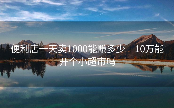 便利店一天卖1000能赚多少｜10万能开个小超市吗