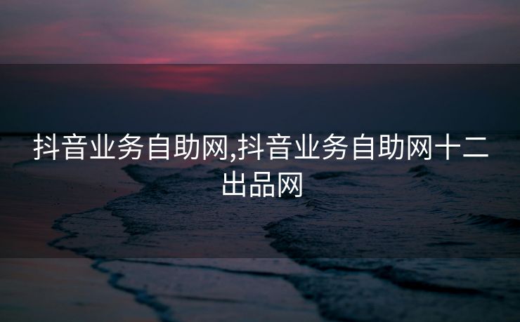 抖音业务自助网,抖音业务自助网十二出品网