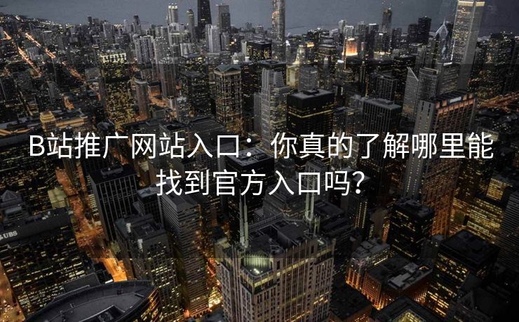 B站推广网站入口:你真的了解哪里能找到官方入口吗?