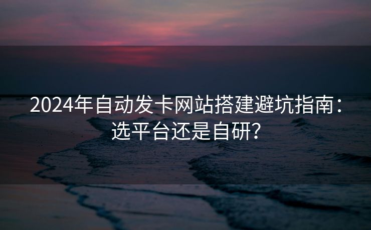 2024年自动发卡网站搭建避坑指南:选平台还是自研?