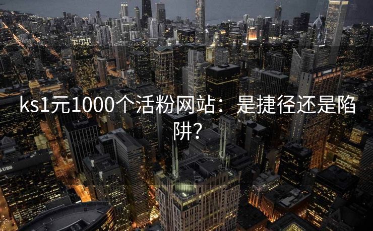 ks1元1000个活粉网站：是捷径还是陷阱？