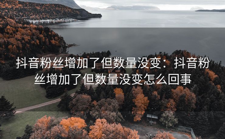 抖音粉丝增加了但数量没变：抖音粉丝增加了但数量没变怎么回事