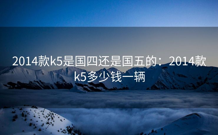 2014款k5是国四还是国五的：2014款k5多少钱一辆