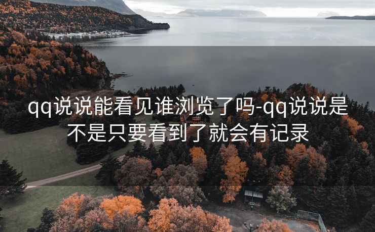 qq说说能看见谁浏览了吗-qq说说是不是只要看到了就会有记录